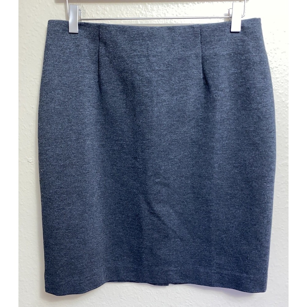 J. Jill Women Skirt Small Ponte Pencil Slit Office Career Stretch Charcoal Gray